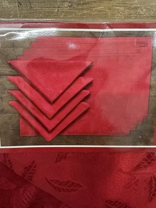 Lenox 8 Pc. Table Dining Holly Red Damask Placemat & Napkin Set (NEW) - Picture 1 of 4
