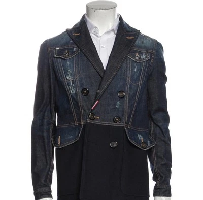 Dsquared2 Wool Denim Jacket S - Runway Piece F/W 2014 Menswear Look No.9 - Image 1 of 4