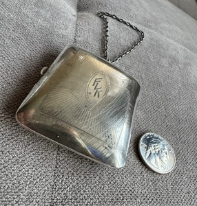 MONEDERO MAQUILLAJE MONEDA PLATA ESTERLINA 925 ART DECO ÚNICO MUY RARO BONITO - Imagen 1 de 20