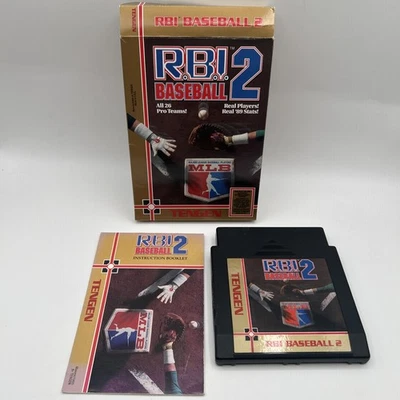 R.B.I. Baseball 2 (CIB) - NES Game With Dust Cover Manual, & Box - Image 1 of 2