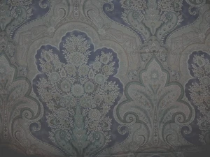 POTTERY BARN PAISLEY MEDALLION FLORAL BLUE GRAY SET OF 2 PILLOW SHAMS - Picture 1 of 5