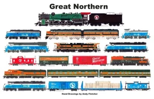 Mantel individual laminado para ferrocarril Great Northern 11"x17" Andy Fletcher - Imagen 1 de 1