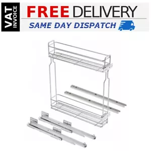 Soft Close Pull Out Wire Baskets Kitchen Storage for unit 150, 200, 300mm Silver - Picture 1 of 14