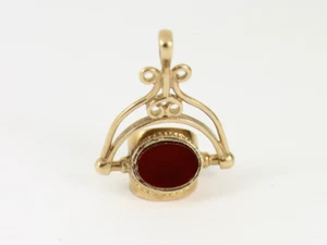 Agate Onyx Fob 9ct Gold Vintage Pocket Watch Albert Chain 375 3g Cs99 - Picture 1 of 3