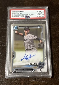 2021 Bowman Chrome Prospect Jose Salas RC Rookie PSA 9 MINT! PSA/DNA 10 AUTO - Picture 1 of 2