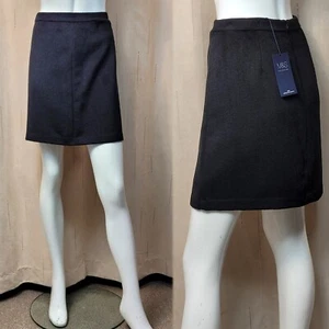 M&S A-Line MINIROCK mit WOLLE ~ Größe 14 ~ SCHWARZ - Bild 1 von 10