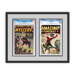 Double Graded Comic Book Frame Black Wood UV Protected Glass CGC Graded Comics - Bild 1 von 4