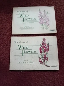 Pair Of Vintage Series Of Wills Cigarettes Cards In Albums Of Wild Flowers - Picture 1 of 6