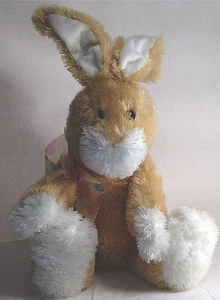 Stuffed Bunny Rabbit Easter Animaladventure Preowned Plush Furry 12” Sitting Bow - Picture 1 of 9