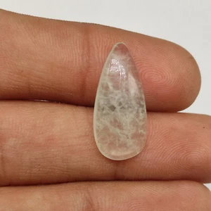 Green prehnite cabochon pear shape amazing prehnite crystal clear stone M7033 - Picture 1 of 5