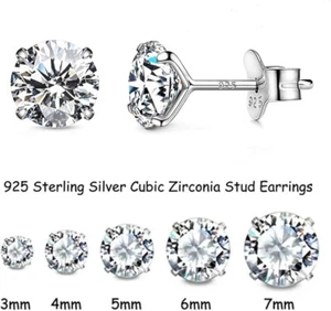 Juego de 6 pares de aretes, circonitas cúbicas transparentes de acero inoxidable 316L - Imagen 1 de 6