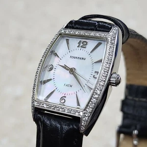 Tourneau Diamond / Steel Lady's Watch 1063 With Original Box And Extra Bands - Picture 1 of 10