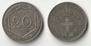 1919 Italy 20 centesimi coin - Picture 1 of 1