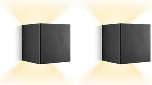 🔥🔥HEQIQEH H03, 2 Pack Modern Style Battery Operated Wall Sconces, LED Cube🔥🔥 - Picture 1 of 9