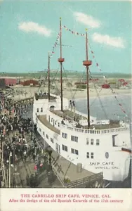 Venedig Kalifornien Cabrillo Schiff Cafe Benham Birdseye C-1910 Postkarte 21-11236 - Bild 1 von 2