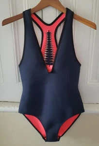 Dion Lee Filter One Piece Resort 16 Collection Neoprene Swimsuit US 4 Blue Pink - Picture 1 of 5