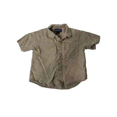 Camisa pequeña con botones Land's End bronceada manga corta con bolsillos para niño Foto 1 de 4