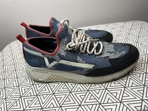 Diesel Skb S-K Men’s Size 10 Canvas Lace Up Blue White Red Sneakers - Picture 1 of 7