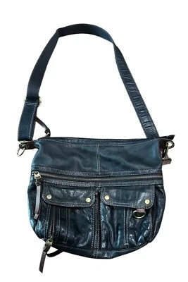 Bolso Bandolera Morgan Traveler Vintage Fossil Cuero Genuino Negro Todos los Días Foto 1 de 4