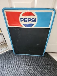 1974 VTG Metal "Pepsi"Chalkboard Menu Sign;Embossed Advertising;26.75" X 18.75" - Picture 1 of 8