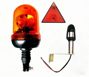 Rundumleuchte Warnleuchte H1 12V 24V E9 flexibler mit Aufsteckrohr L u. Dreieck - Bild 1 von 11