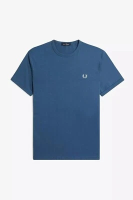 Fred Perry Camiseta Ringer Algodón M3519 Hombre V06-Midnight Azul/Lightice - Imagen 1 de 2