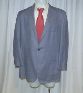 Cesare Attolini Pale Blue Chambray Cashmere Linen Three Button Sport Coat 48R - Picture 1 of 14