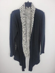 Ecote Cardigan Sweater Womens Medium Black Mixed Media Boho Aztec Tribal Boho - Picture 1 of 7