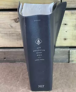 NLT Life Application Study Bible : Large Print (Leatherlike, Black/Onyx) Tyndale - Picture 1 of 21