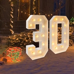 30 Light Up Numbers 30th Birthday Party Decoration Light Up Numbers Decorations - Picture 1 of 17