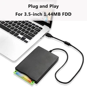 USB 2.0 External Floppy Disk Drive 3.5" 1.44MB For Laptop Windows PC Mac - Afbeelding 1 van 7
