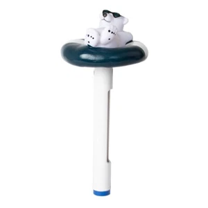 Thermometer Eisbär auf Schwimmring mit Schnur Temperatur Messung °C & °F Pool - Bild 1 von 5