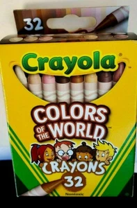 CRAYOLA COLORS OF THE WORLD CRAYONS 32PC SKIN/HAIR/EYES/MULTICULTURAL/DIVERSITY - Picture 1 of 8