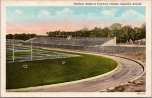 C1937 EMPORIA, Kansas Postal "Estadio, Colegio de Maestros" Tribuna / Pista - Imagen 1 de 2
