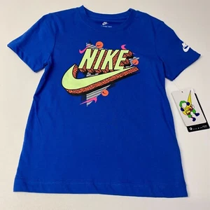 NIKE LOGO BLUE T SHIRT. BOY'S SIZE MEDIUM (6). AUTHENTIC BRAND NEW WITH TAGS - Picture 1 of 9