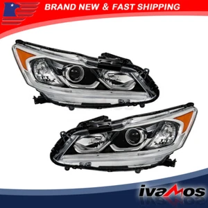 For Honda Accord 2016-2017 Headlights Assembly Left+Right Set Headlamps Halogen - Picture 1 of 12