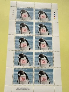 2005 FALKLANDINSELN 3p PINGUINE PORTO FÄLLIGES BLATT 10 BRIEFMARKEN - POSTFRISCH - Bild 1 von 2