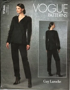 Vogue V1666 Misses 14 to 22 Guy Laroche Jacket and Pants Uncut Sewing Pattern - Picture 1 of 2