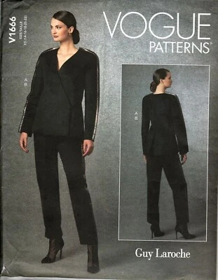 Vogue V1666 Misses 14 to 22 Guy Laroche Jacket and Pants Uncut Sewing Pattern - Image 1 of 2