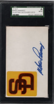 Mario Ramirez Autographed Index Card SGC - Image 1 of 2