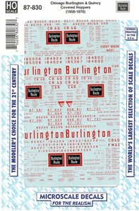 Calcomanía tolva cubierta escala HO 87-830 Chicago Burlington & Quincy CB&Q - Imagen 1 de 3