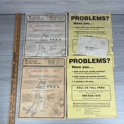 Vintage Life-Like Lot Instructions Only Electric Train Set Papers Only Worn - Image 1 of 4