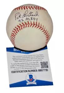 PAT LISTACH signed (MILWAUKEE BREWERS) ROY 1992 OML baseball BECKETT BAS BB97735 - Picture 1 of 2