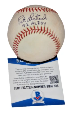 PAT LISTACH signed (MILWAUKEE BREWERS) ROY 1992 OML baseball BECKETT BAS BB97735 - Image 1 of 2