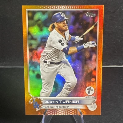 2022 Topps JUSTIN TURNER Orange 1st Edition Foil Parallel #'d /75 #257 - Image 1 of 4