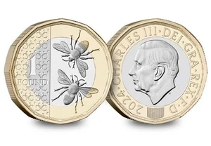 RARE NIFC 2024 KING CHARLES III UNC BEES £1 ONE POUND COIN. SUN - Picture 1 of 9