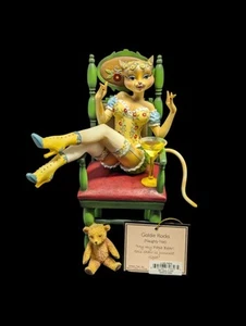 Estatuilla de gatos Margaret Le Van Alley Goldie Rocks in Chair Naughty Nat reparada - Imagen 1 de 8