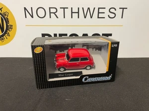 CARARAMA 4-41351 ESCALA 1:43 MINI COOPER ROJO CON RAYAS NEGRAS TRABAJO ITALIANO - Imagen 1 de 1