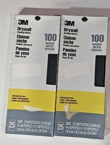 Lotto 2 fogli abrasivi per cartongesso 25pz 3M confezione da 100 grana grana media appaltatore  - Foto 1 di 2