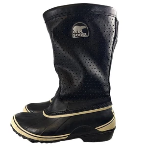 Sorel Sorelli hohe perforierte Damenstiefel Größe 10 schwarz & weiß  - Bild 1 von 8